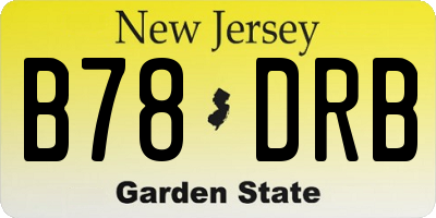 NJ license plate B78DRB