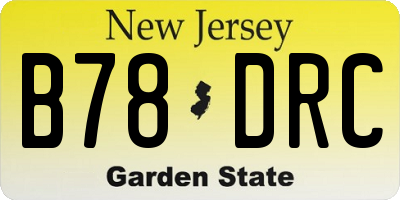 NJ license plate B78DRC