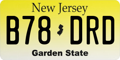 NJ license plate B78DRD