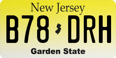 NJ license plate B78DRH