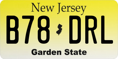 NJ license plate B78DRL