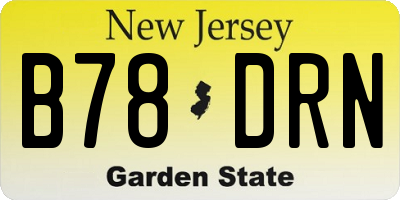 NJ license plate B78DRN