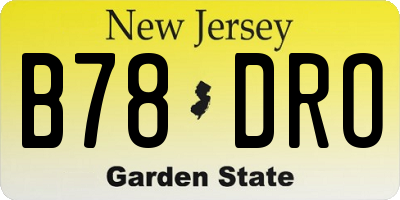 NJ license plate B78DRO