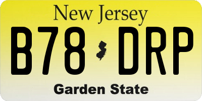 NJ license plate B78DRP
