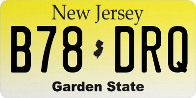 NJ license plate B78DRQ