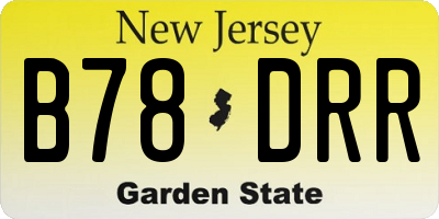 NJ license plate B78DRR