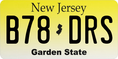 NJ license plate B78DRS