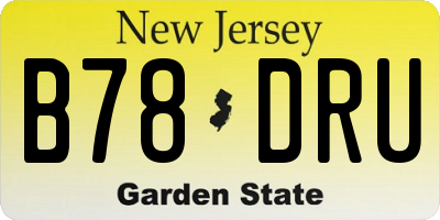 NJ license plate B78DRU