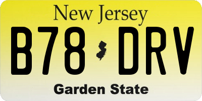 NJ license plate B78DRV
