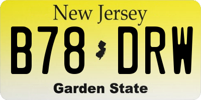 NJ license plate B78DRW