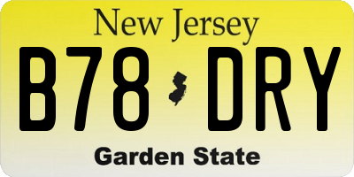 NJ license plate B78DRY