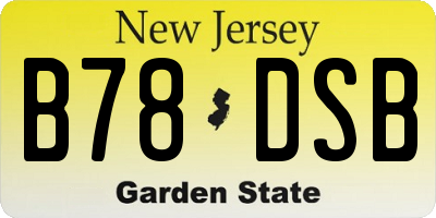 NJ license plate B78DSB