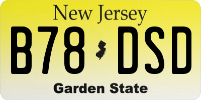 NJ license plate B78DSD