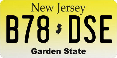 NJ license plate B78DSE