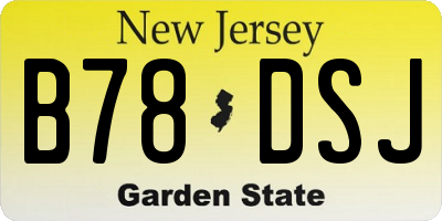 NJ license plate B78DSJ