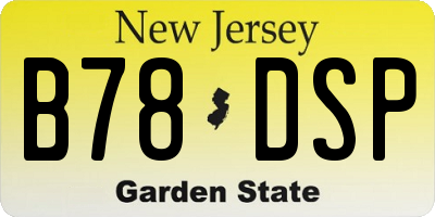 NJ license plate B78DSP