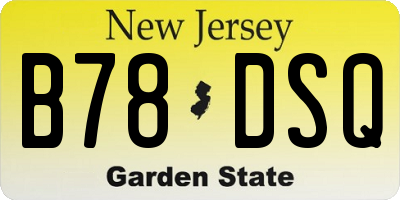 NJ license plate B78DSQ