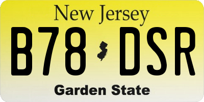 NJ license plate B78DSR