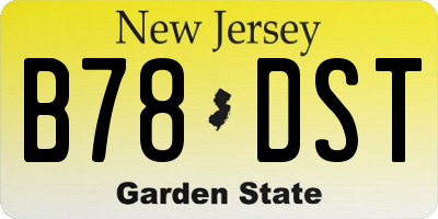NJ license plate B78DST
