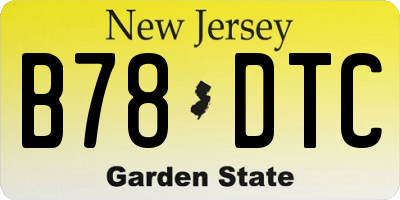 NJ license plate B78DTC