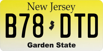 NJ license plate B78DTD