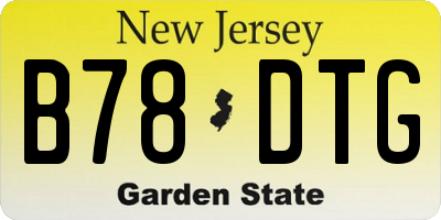 NJ license plate B78DTG