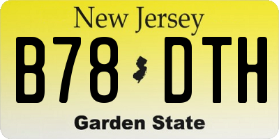NJ license plate B78DTH