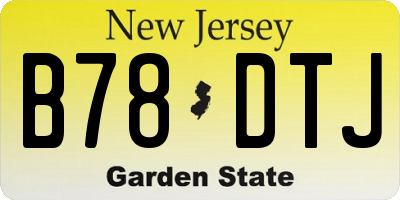 NJ license plate B78DTJ
