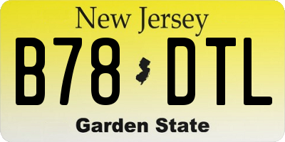 NJ license plate B78DTL