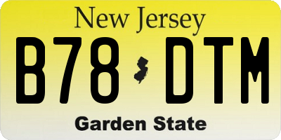 NJ license plate B78DTM