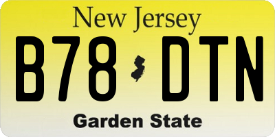 NJ license plate B78DTN