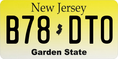 NJ license plate B78DTO