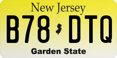 NJ license plate B78DTQ