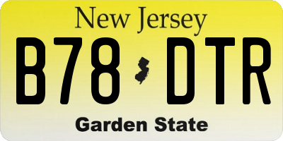 NJ license plate B78DTR