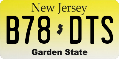 NJ license plate B78DTS