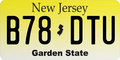 NJ license plate B78DTU
