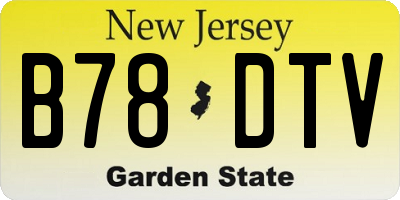 NJ license plate B78DTV