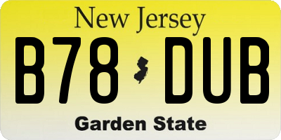 NJ license plate B78DUB