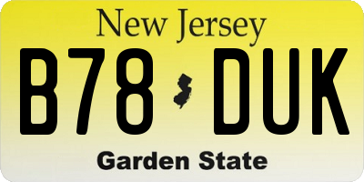 NJ license plate B78DUK