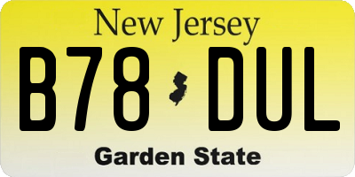 NJ license plate B78DUL