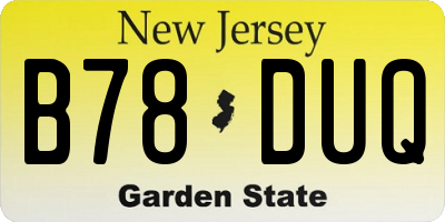 NJ license plate B78DUQ