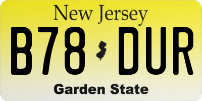 NJ license plate B78DUR