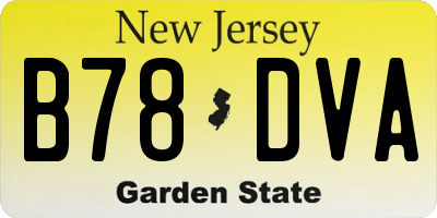 NJ license plate B78DVA