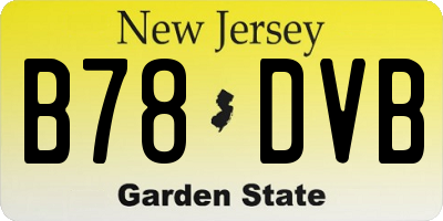 NJ license plate B78DVB