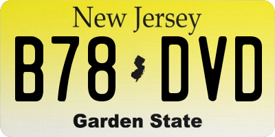 NJ license plate B78DVD