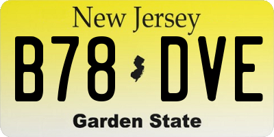 NJ license plate B78DVE