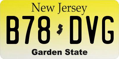 NJ license plate B78DVG