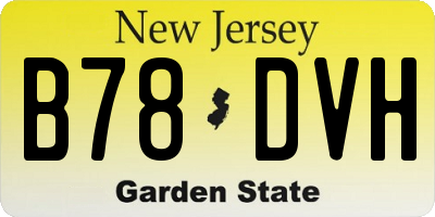 NJ license plate B78DVH