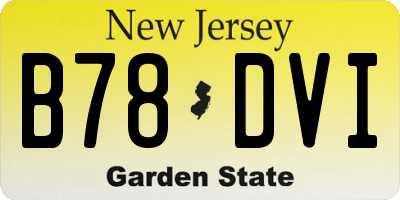 NJ license plate B78DVI