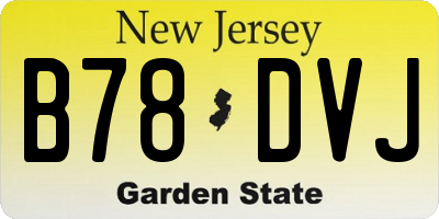 NJ license plate B78DVJ